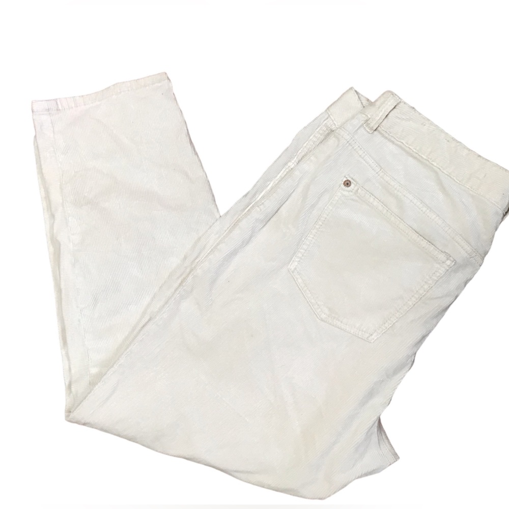 Anthropologie Pilcro Cream Corduroy Pants Size 16W